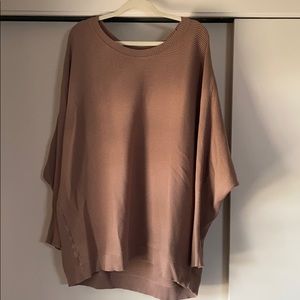 Scoop neck sweater dress.